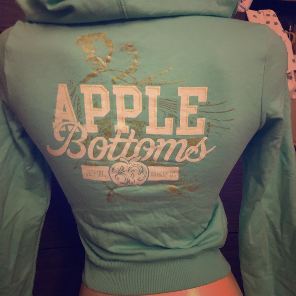 Teal Apple bottoms zipped hoodie